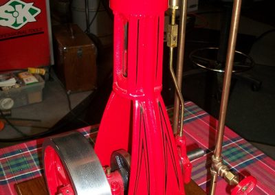 Alternate view of the upright steam engine.