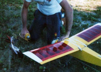 Rich with one of his radio controlled airplanes.