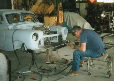 Ernie working on the "Rebel Rouser"