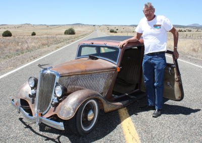 Ernie with his 1934 Ford 2-door Sedan "Bonnie"