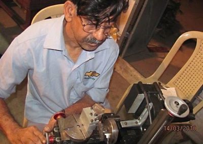 Iqbal milling horizontally.