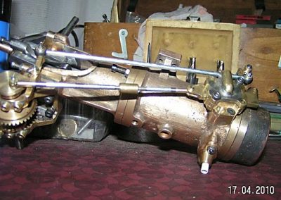 Engine and drive unit under construction.