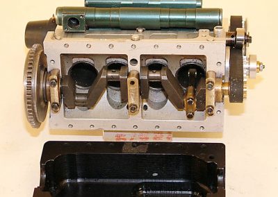 View of the bottom of the engine with crankcase removed.