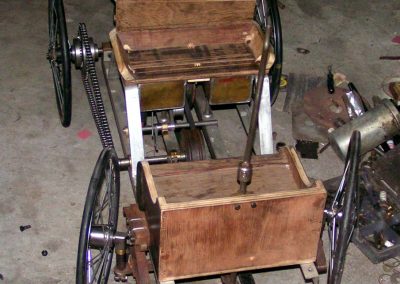 Engine installation and chassis progress.