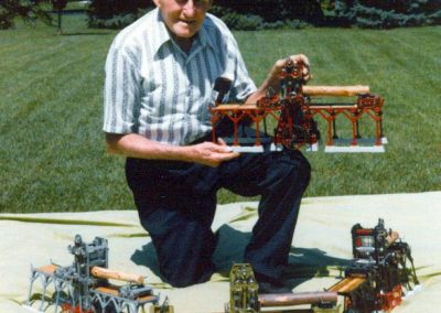 John with his lumber mill models.