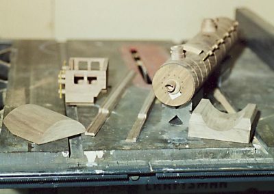 Front view of Reading 4-8-4 parts.