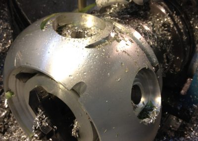 Milling work with excess chips.