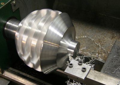 Turning process at speed.