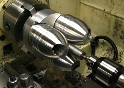 Close-up of part in chuck jaws.