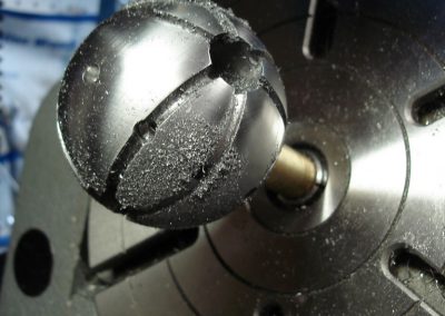 Rough milling work side view.
