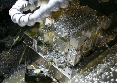 Milling work close-up with lots of excess material.
