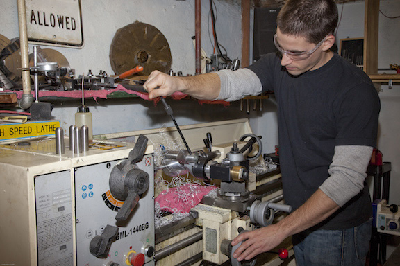 Chris at Work Chris at work in his shop.