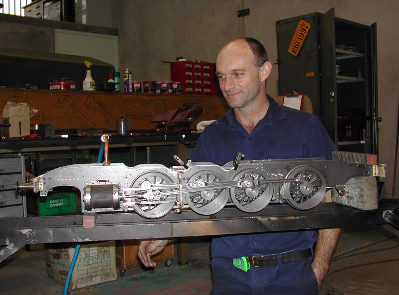 Ross With the 5148 Loco Ross poses behind his unfinished 5148 locomotive.