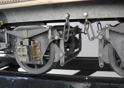 Tender bogie close-up view.