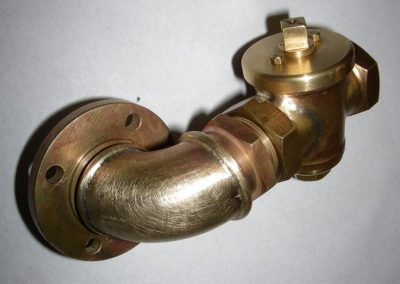 Close-up view of pipe fittings.