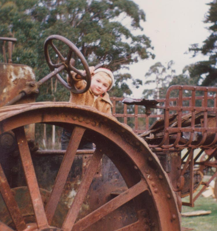 Ross in His Youth Ross, age 5, admiring a traction engine.
