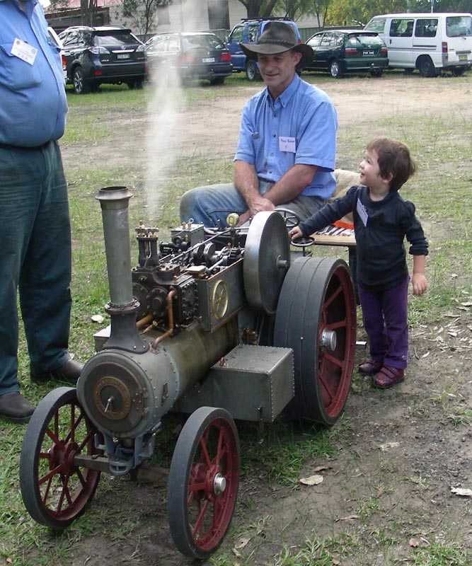 Ross Testing out the Traction Engine Ross testing out the traction engine with a friend.