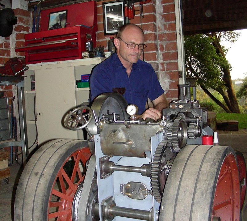 Ross at Work Ross working on his own Mclaren traction engine.