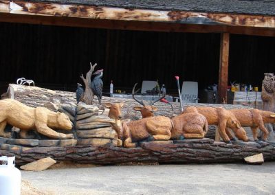 Woodland creature log almost finished.