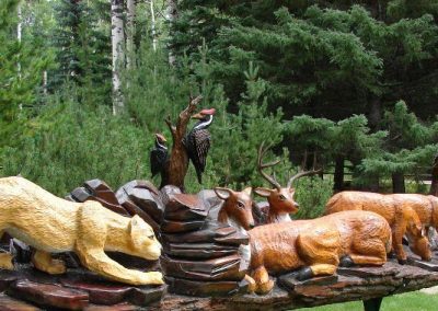 Fully finished woodland creature log.