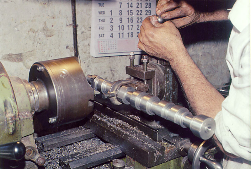 Iqbal at Work Iqbal building a camshaft from scratch.