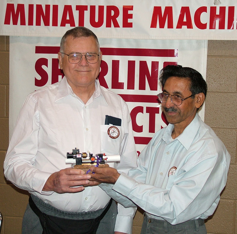 Iqbal With Joe Martin Joe Martin and Iqbal Ahmed with the prize winning lathe.