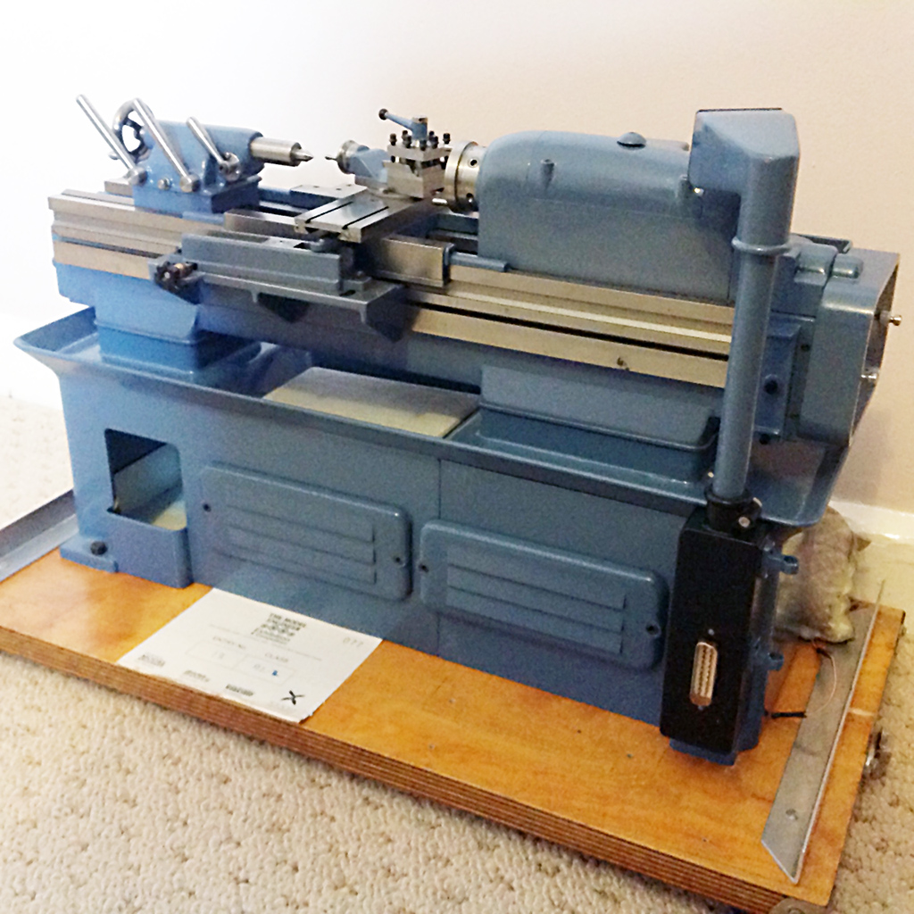 1/6 Scale Holbrook Lathe A rear view of the 1/6 scale Holbrook lathe.