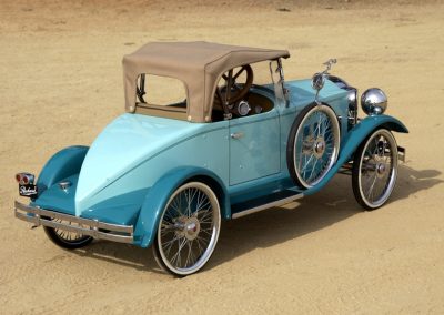 Rear view of Packard boat tail roadster.