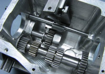 Inside the transmission.