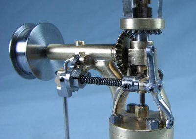 Close view of the throttling governor.