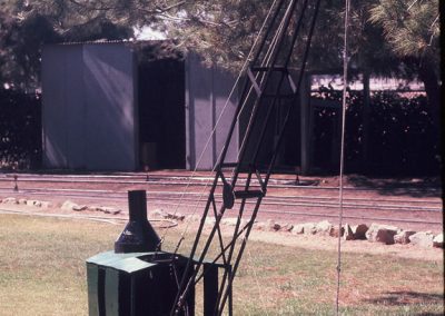 This is the wood and cardboard mock-up before building the crane.