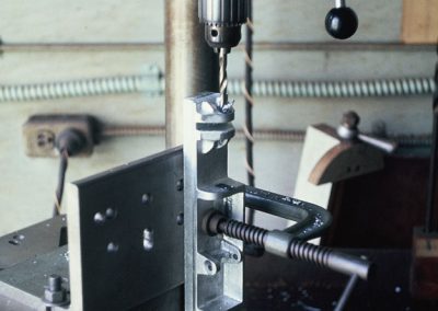 Drilling for the hinge pins.