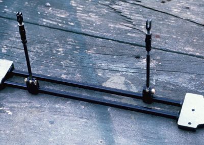 Cross shafts for brake and clutch control.