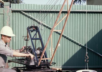 Jerry testing out the crane capacities.