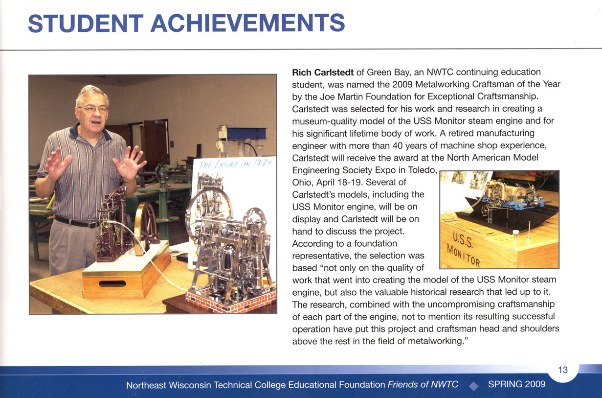 Carlstedt Article Another article about Richard by the Friends of NWTC.