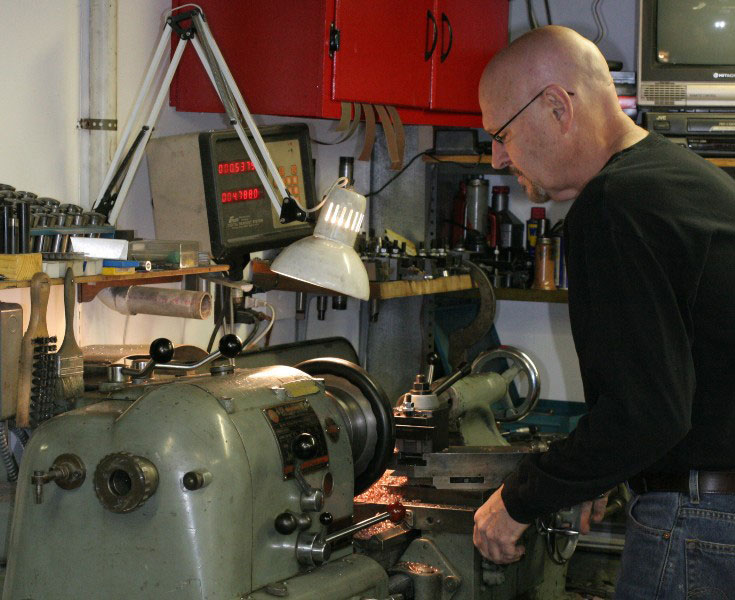 Conley60 Gary using his manual lathe.