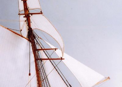 Detail view of sail molding.