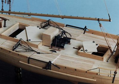 Close view of the deck.