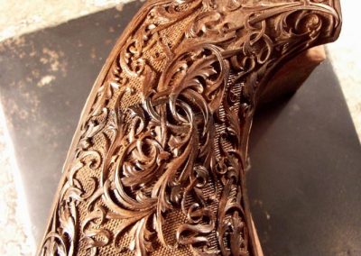 Detailed view of the carving.