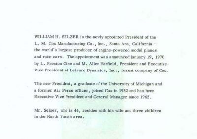 A letter from Cox Co.