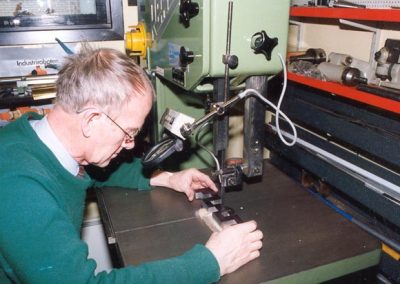 Ingvar working on the crankshaft.