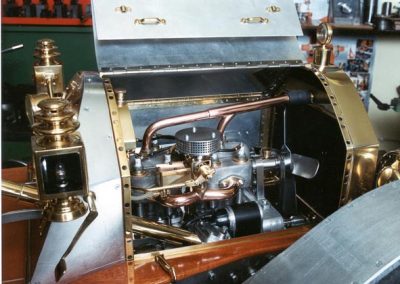 Engine compartment prior to painting.