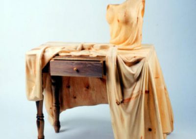 Another carved wooden table, with all wood features.