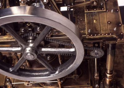 The flywheel and chain drive on Jenny.