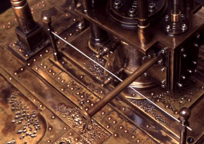 A close-up view of the aged patina on Jenny.