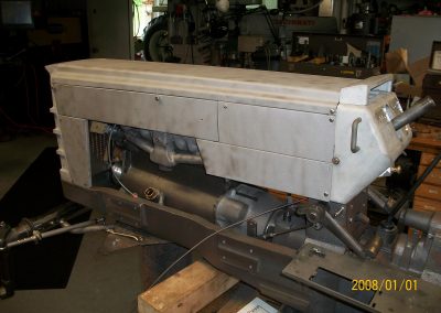 The freshly sandblasted hood.