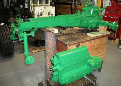 The freshly painted engine and frame.