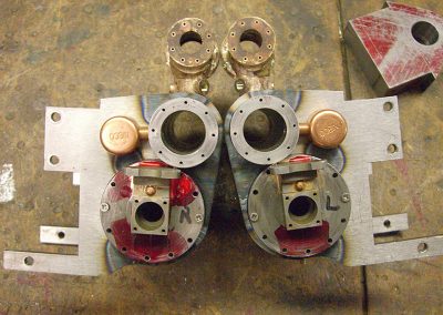 Fabricated rear engine cylinders.