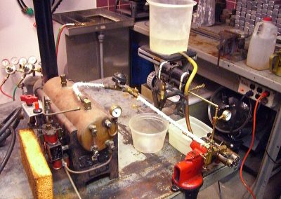 The test setup for the hot pump.
