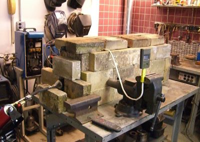 Chuck's home built firebrick furnace.